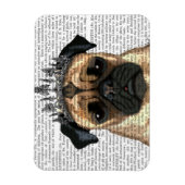 Pug met Tiara Magneet (Verticaal)