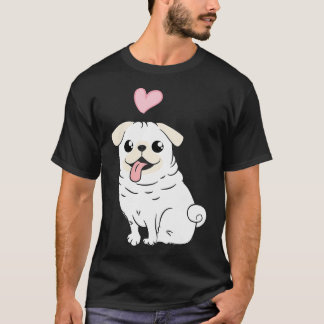Pug Moeder - Gedistresseerde Pug Silhouet Ontwerp T-shirt