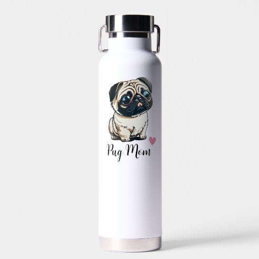 Pug Moeder Koper Vacuüm Waterfles (Voorkant)