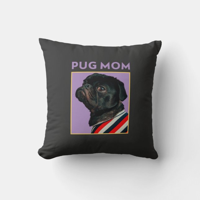Pug Moeder  Kussen (Voorkant)