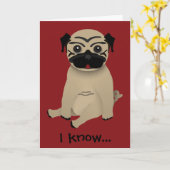 Pug Moederdag Kaart (Gele Bloem)