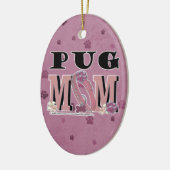 Pug MOM Keramisch Ornament (Links)