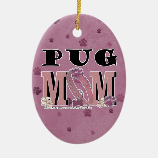 Pug MOM Keramisch Ornament (Voorkant)
