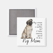 Pug Mom Magnet Magneet (Voorkant / Achterkant)