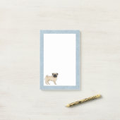 Pug Mops Hond Ras Ontwerp Lichtbruine Vacht Kleur Post-it® Notes (Op bureau)