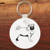 Pug Mops Sleutelhanger (Voorkant)
