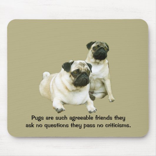 Pug Mousepad Muismat (Voorkant)