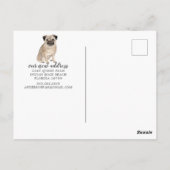 Pug Moving Announcement Briefkaart (Achterkant)