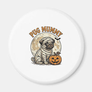 Pug-mummie Halloween vintage honden shirt ontwerp_ Magneet