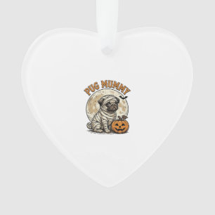 Pug-mummie Halloween vintage honden shirt ontwerp_ Ornament