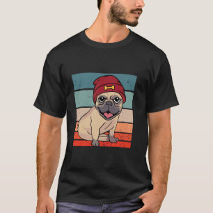 Pug muts rood bot schattig speels gelukkig stijlvo t-shirt