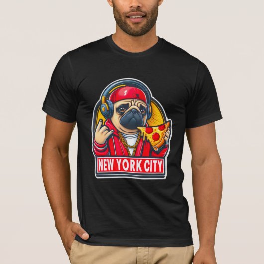 PUG-NYC STIJL 2 T-SHIRT (Voorkant)