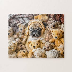 Pug Omringd door Knuffelberen Legpuzzel