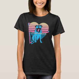 Pug Opa Retro Ik hou van mijn kleinzoon T-shirt
