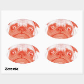 PUG_oranje3.png Ovale Sticker (Vel)