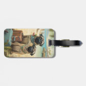 Pug Paar Vakantie Reizen Bagagelabel (Achterkant horizontaal)