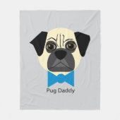 Pug papa fleece deken (Voorkant)