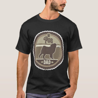 Pug Papa - Gedistresseerde Pug Silhouet T-shirt