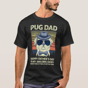 Pug Papa Gelukkige Vaderdag Voor Mijn Geweldige Pa T-shirt