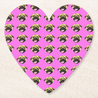 Pug Papieren Onderzetters Schokkend Roze