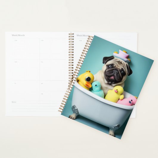 Pug Paradise: Een zwemschoonheid op de buis Planner (Display)