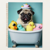 Pug Paradise: Een zwemschoonheid op de buis Planner (Voorkant)