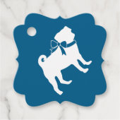Pug Party Blue Theme Celebration Bedankjes Labels (Voorkant)