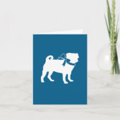 Pug Party Blue Theme Celebration Bedankkaart (Voorkant)