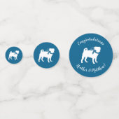 Pug Party Blue Theme Celebration Confetti (Voorkanten)