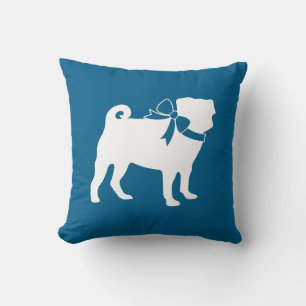 Pug Party Blue Theme Celebration Kussen