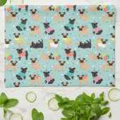 Pug Party Kitchen Towel Theedoek (Gevouwen)