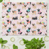 Pug Party Kitchen Towel Theedoek (Gevouwen)