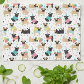 Pug Party Kitchen Towel Theedoek (Gevouwen)