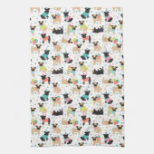 Pug Party Kitchen Towel Theedoek (Verticaal)