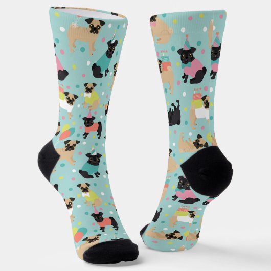Pug Party Socks Sokken (Gebogen)