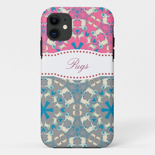 Pug-patroon behuizing Case-Mate iPhone case (Achterkant)