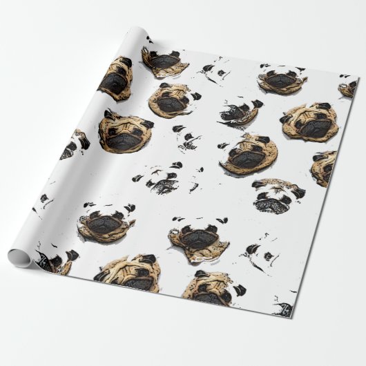 Pug Pattern pakpapier per whackbar (Uitgerold)
