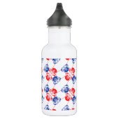 Pug Pattern rode blu Waterfles (Rechts)