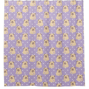 Pug Pattern Shower Curtain Douchegordijn