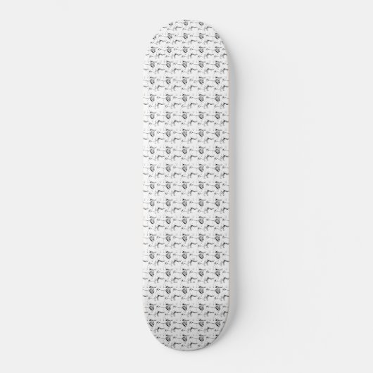 Pug Pattern Skateboard (Voorkant)
