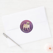 Pug Paw afdrukken en ruimte achtergrond Ronde Sticker (Envelop)