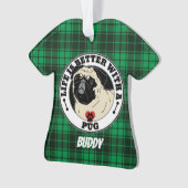 Pug-persoonlijk leven is beter met een pug ornament (voorkant)