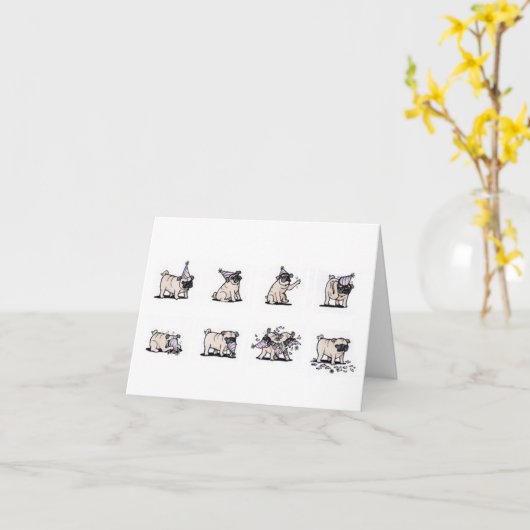Pug Pet Birthday Card - Ontwerp op Cole Goco Kaart (Gele Bloem)