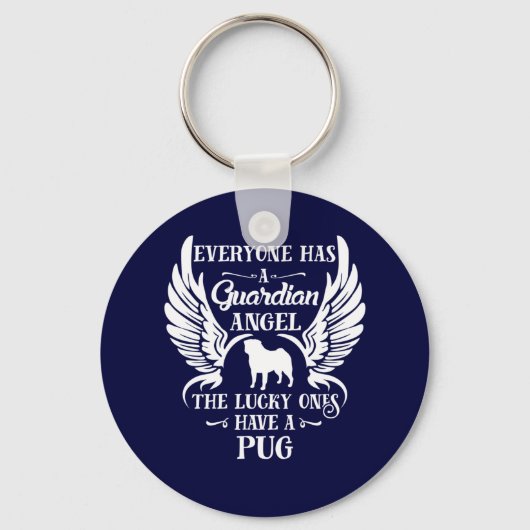Pug pet-vogel sleutelhanger (Voorkant)