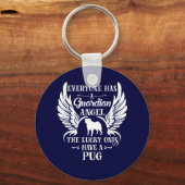 Pug pet-vogel sleutelhanger (Voorkant)