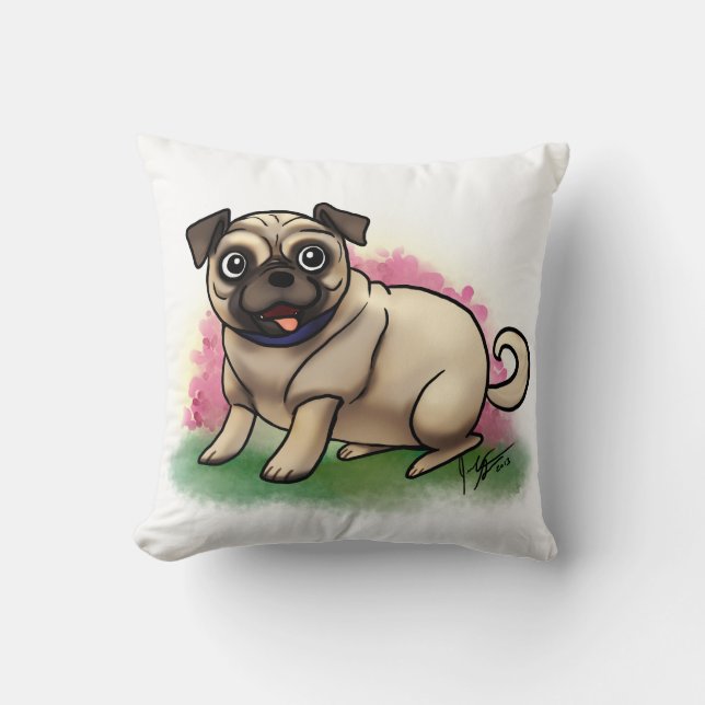 Pug Pillow Kussen (Voorkant)