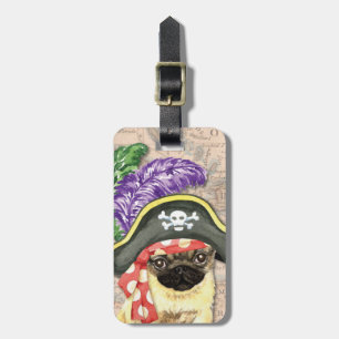 Pug Piraat Bagage Label