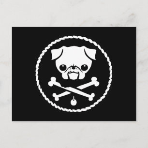 Pug Pirate Briefkaart