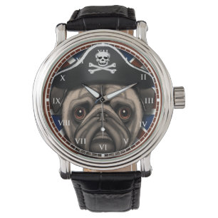 Pug Pirate horloge
