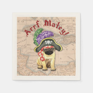 Pug Pirate Servet